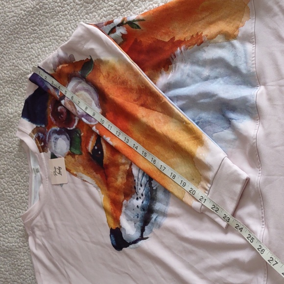 NWT Pixie Lady Size XL Floral Fox Print Pink Sweatshirt - Picture 7 of 12